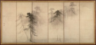 Mapa de Matsubayashi, lado da porta de Hasegawa Tohaku
